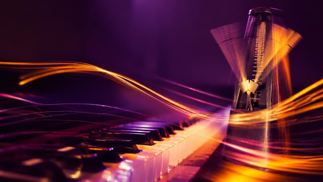 Keyboard and metronome used for rhythm practice