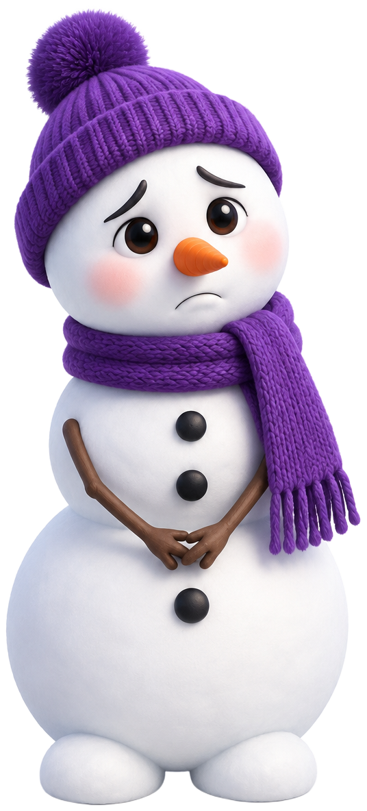 Sad three-snowball minor triad character